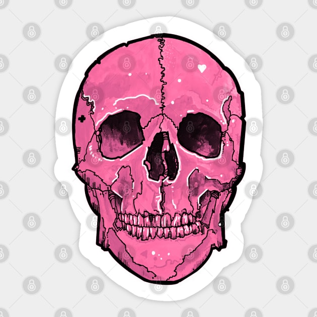 pretty pink skull Sticker by weilertsen